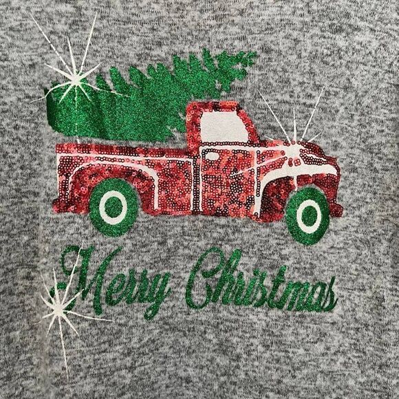 Poof! Girls Long Sleeve Christmas Top Size Medium - Picture 4 of 7